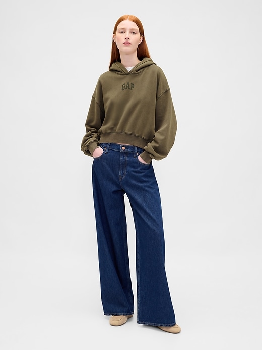 felpa con cappuccio vintagesoft crop logo