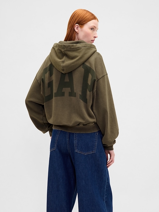 felpa con cappuccio vintagesoft crop logo