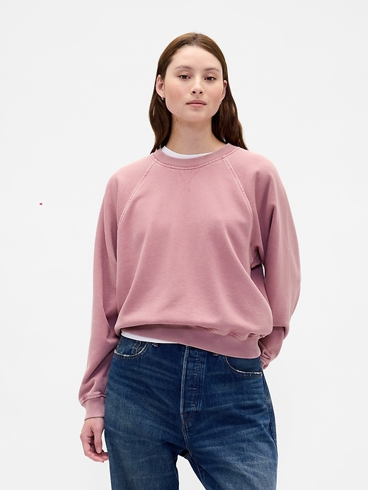 felpa raglan in spugna francese pesante