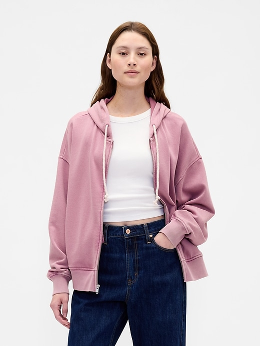 felpa con cappuccio oversize in french terry pesante
