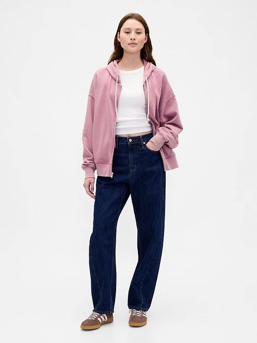 felpa con cappuccio oversize in french terry pesante