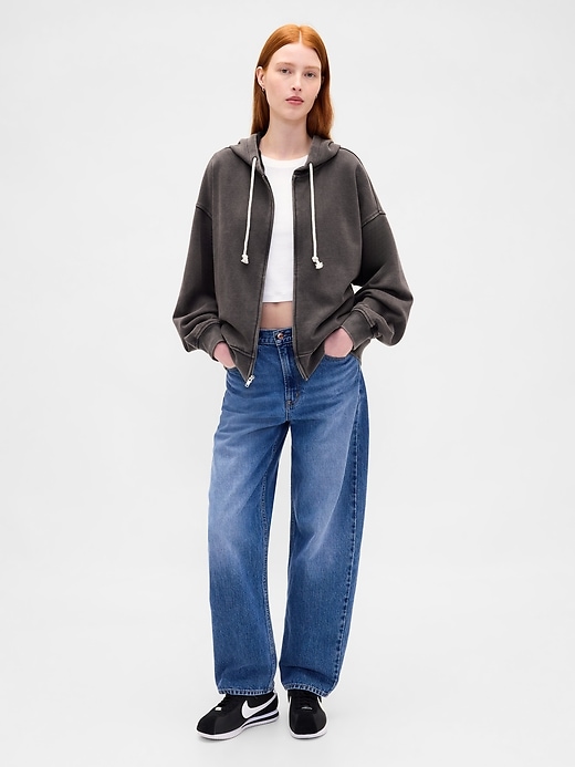 felpa con cappuccio oversize in french terry pesante