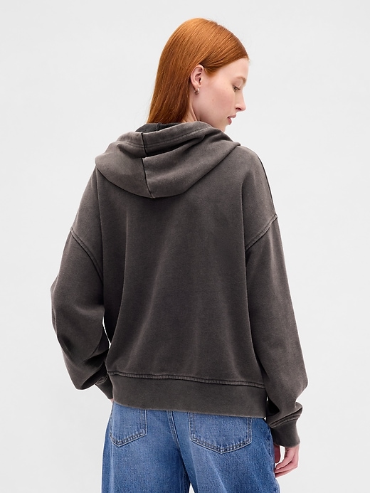 felpa con cappuccio oversize in french terry pesante
