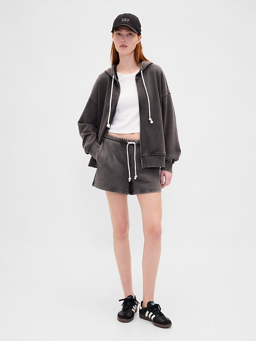 felpa con cappuccio oversize in french terry pesante
