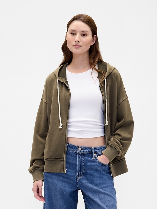 felpa con cappuccio oversize in french terry pesante