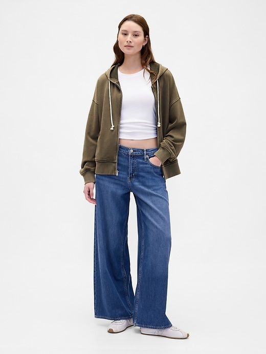 felpa con cappuccio oversize in french terry pesante