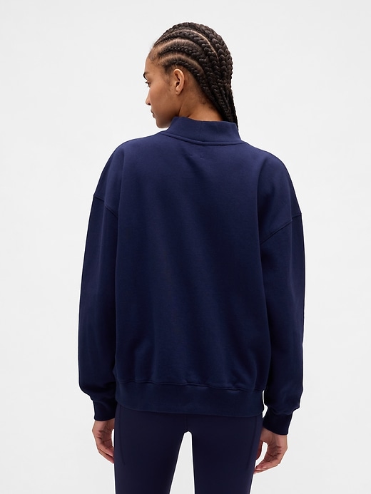 felpa oversize con collo alto e logo in spugna francese pesante