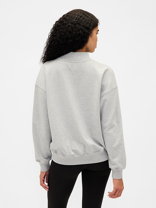 felpa oversize con collo alto e logo in spugna francese pesante