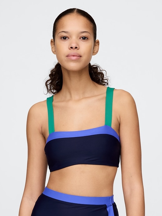 reggiseno bikini a fascia color block