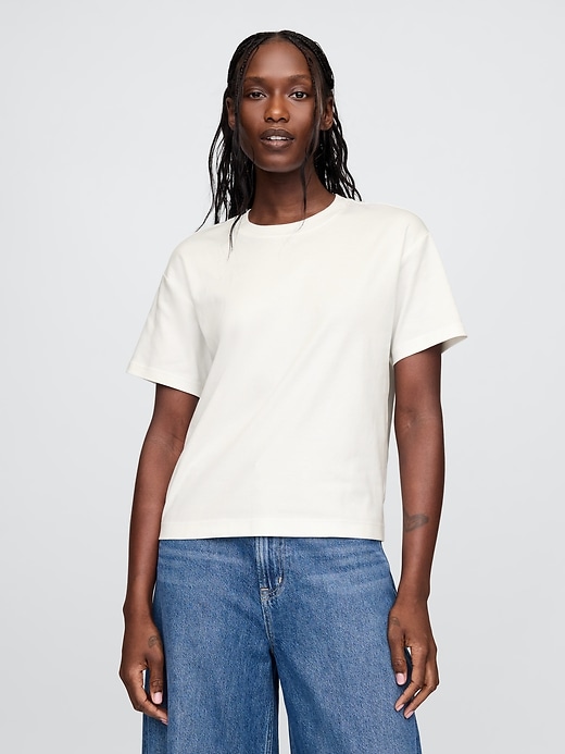 t-shirt rilassata in cotone supima