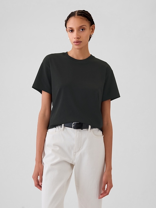 t-shirt rilassata in cotone supima