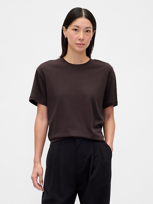 t-shirt rilassata in cotone supima