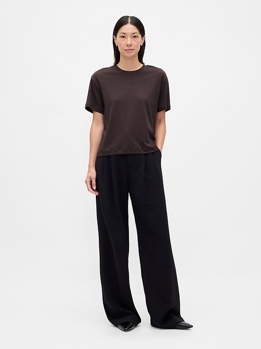 t-shirt rilassata in cotone supima