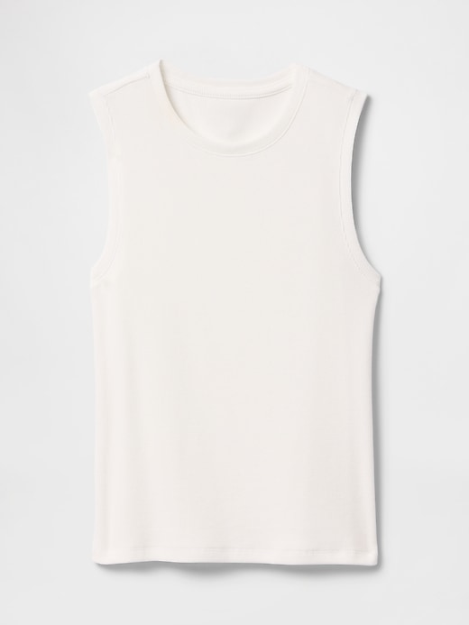 top moderno a coste con collo alto