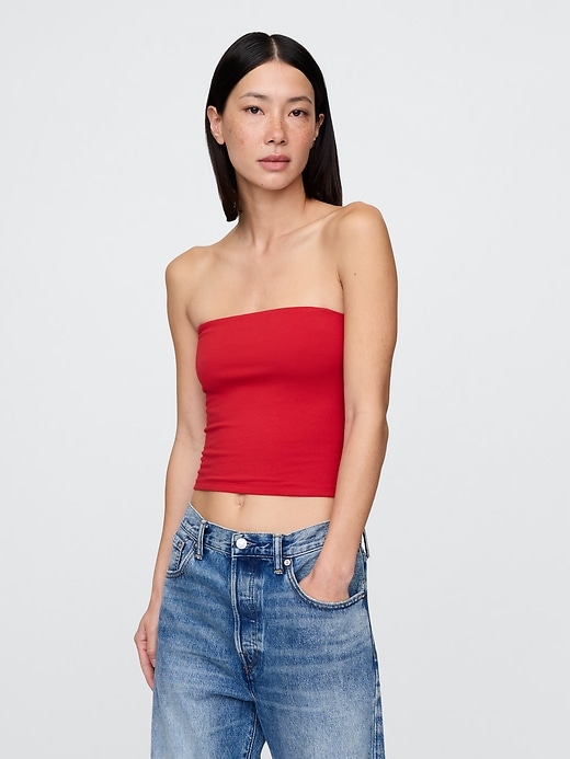 top a tubino corto a maglia stretta