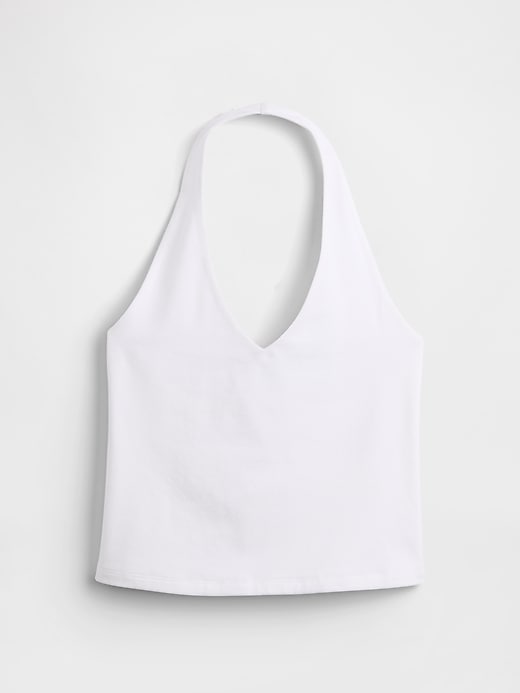top corto con scollo allamericana in maglia stretta