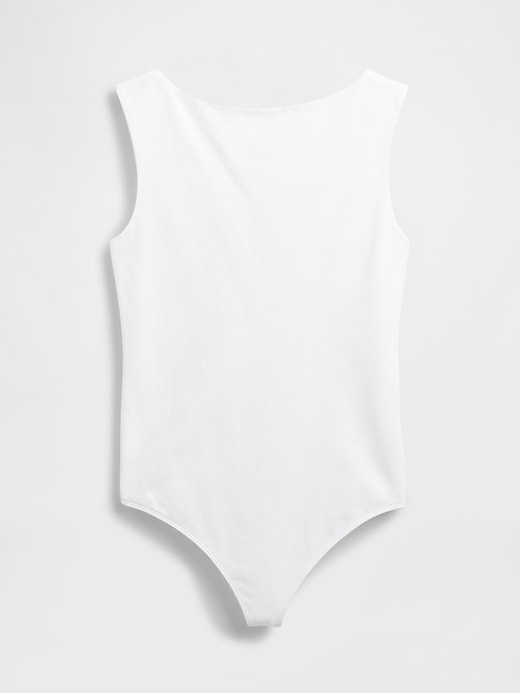 body in jersey a maglia stretta con scollo a barca