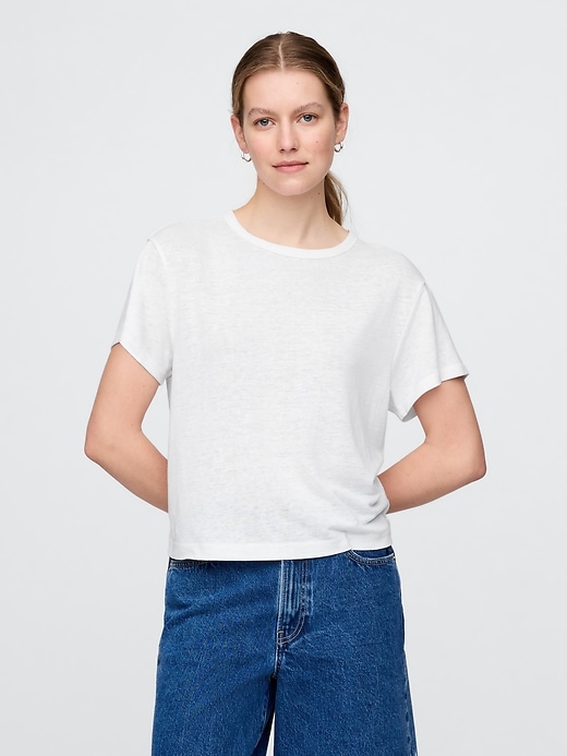 t-shirt in misto lino