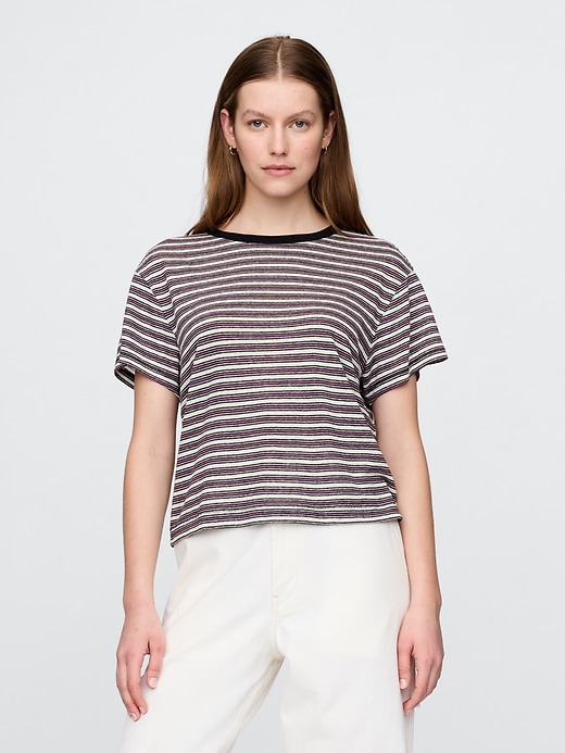 t-shirt in misto lino