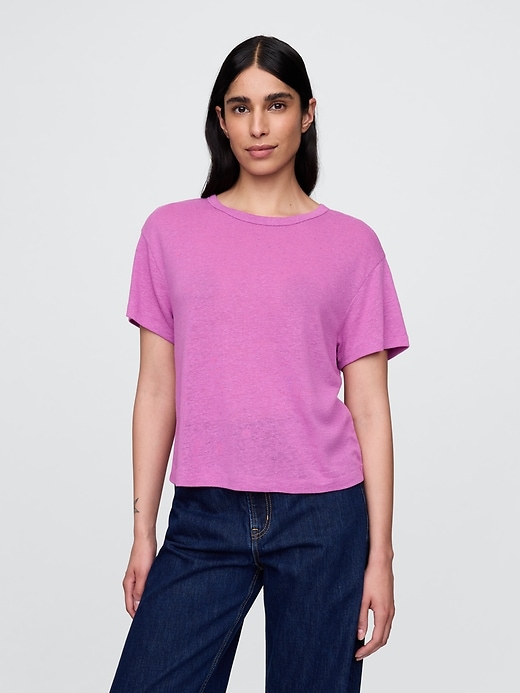 t-shirt in misto lino