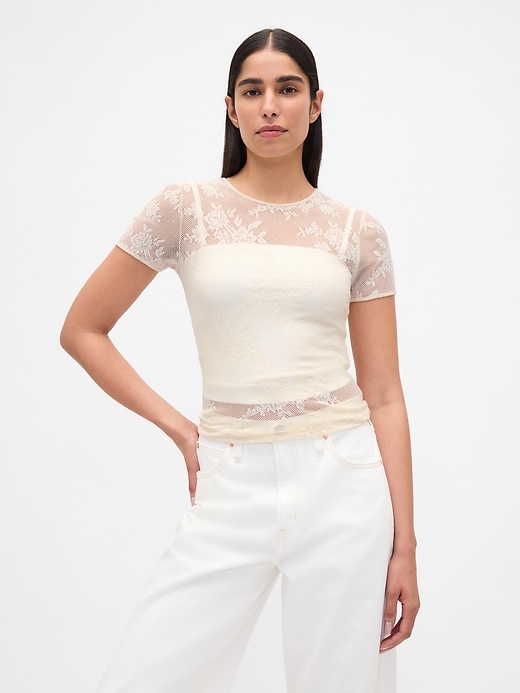 top in pizzo floreale a rete