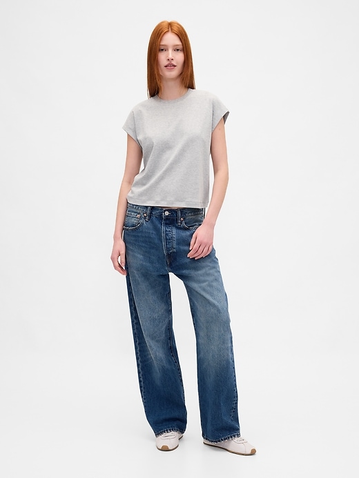 t-shirt corta rilassata in cotone supima
