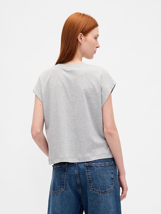 t-shirt corta rilassata in cotone supima