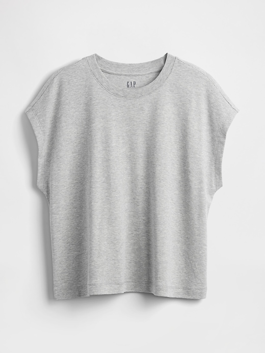 t-shirt corta rilassata in cotone supima