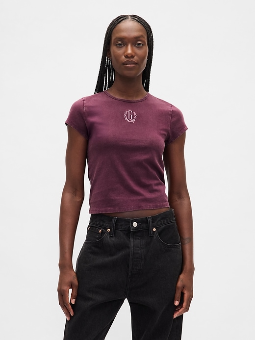 t-shirt corta in jersey di cotone con logo