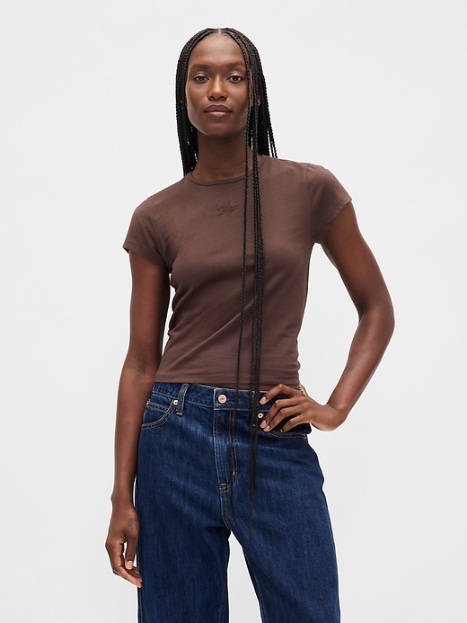 t-shirt corta in jersey di cotone con logo
