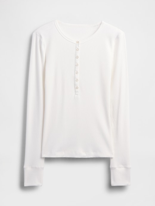 maglietta henley a coste moderne