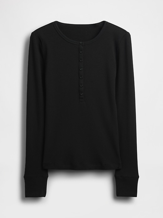 maglietta henley a coste moderne