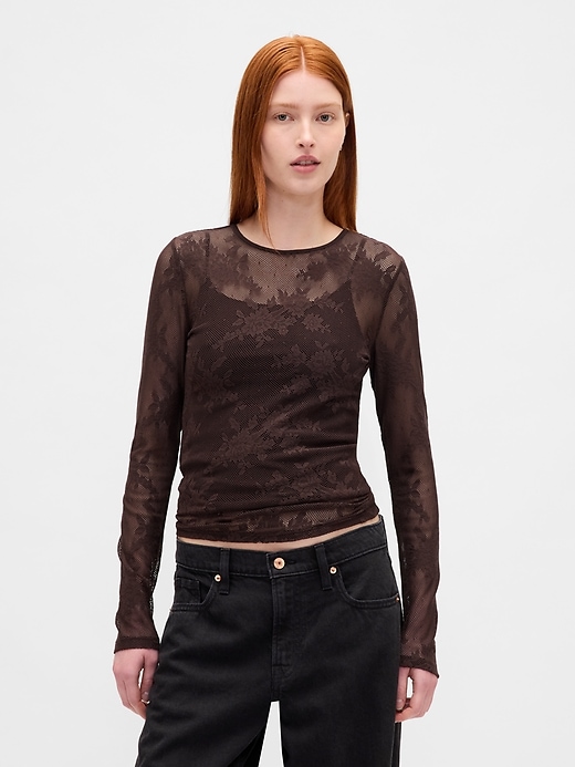top in pizzo trasparente
