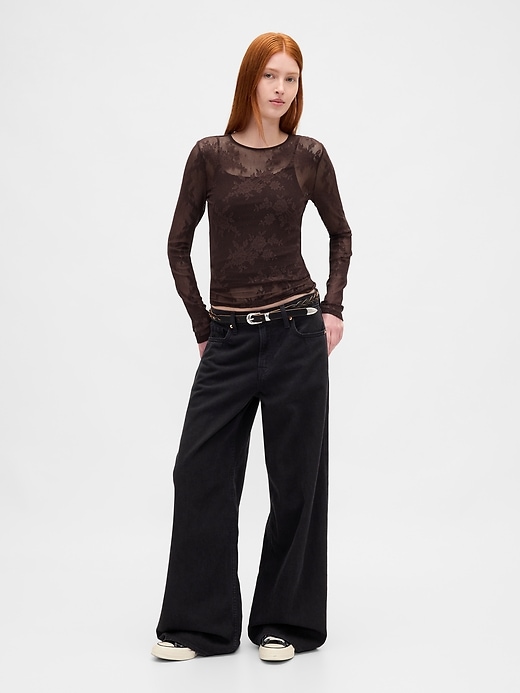 top in pizzo trasparente