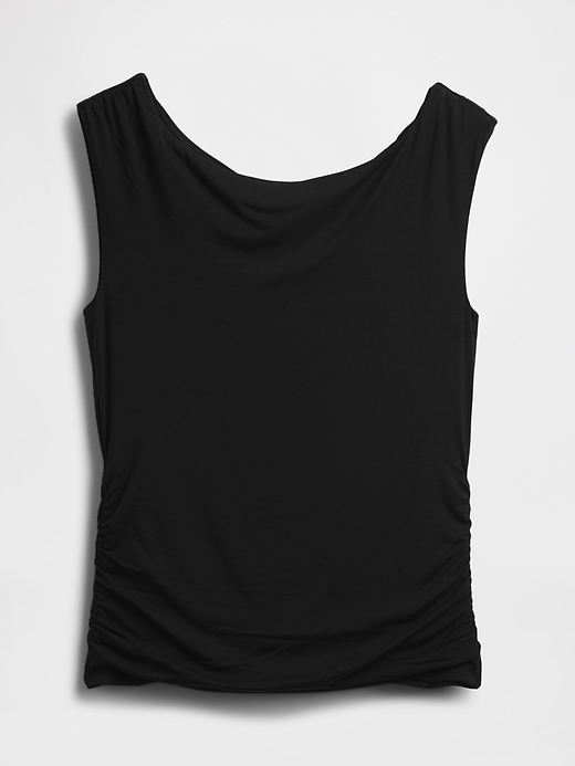 top corto arricciato con spalle scoperte