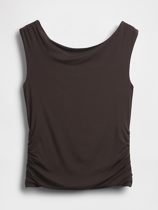 top corto arricciato con spalle scoperte