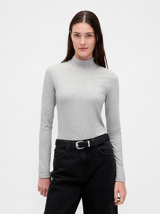 t-shirt a collo alto in jersey closeknit