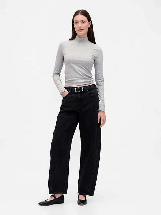 t-shirt a collo alto in jersey closeknit