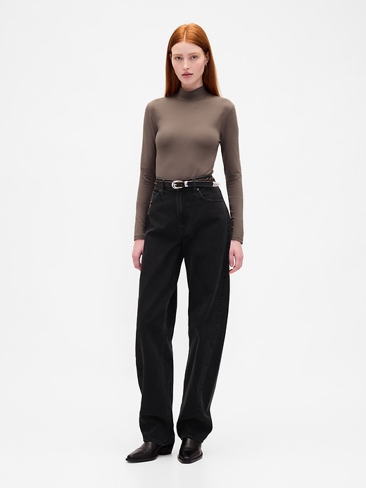 t-shirt a collo alto in jersey closeknit