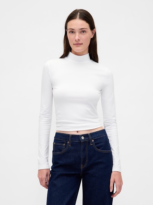 t-shirt a collo alto in jersey closeknit