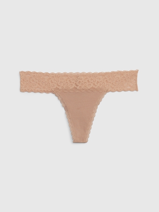 perizoma in cotone elasticizzato biologico con pizzo