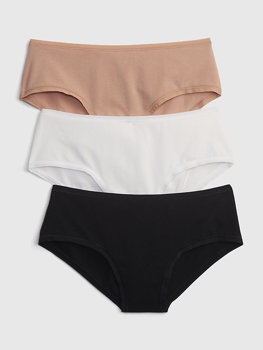 pantaloni a vita bassa in cotone elasticizzato biologico confezione da 3