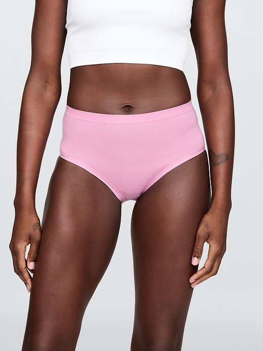 bikini a vita alta in cotone elasticizzato biologico