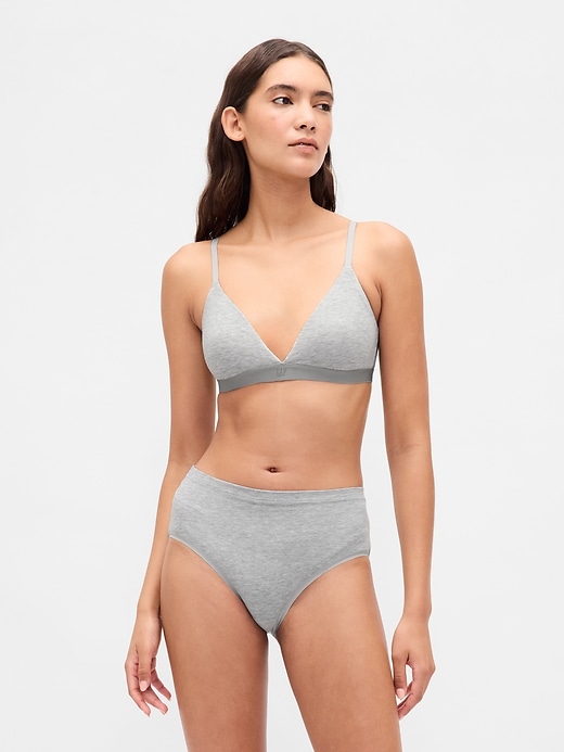 bikini a vita alta in cotone elasticizzato biologico