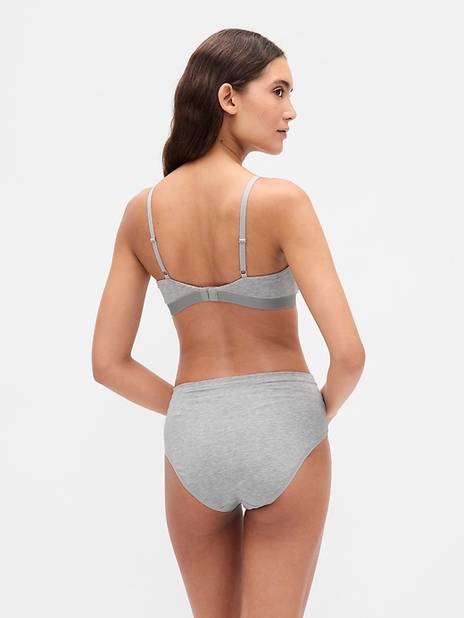 bikini a vita alta in cotone elasticizzato biologico