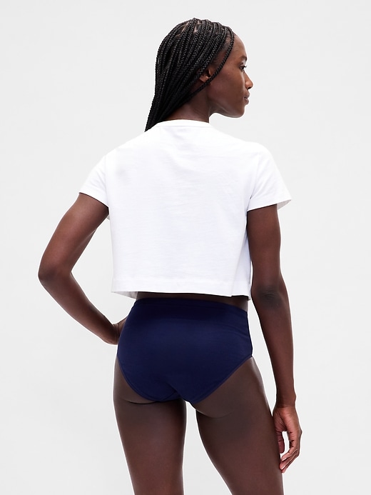 bikini a vita alta in cotone elasticizzato biologico