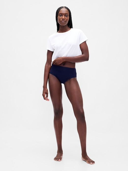 bikini a vita alta in cotone elasticizzato biologico