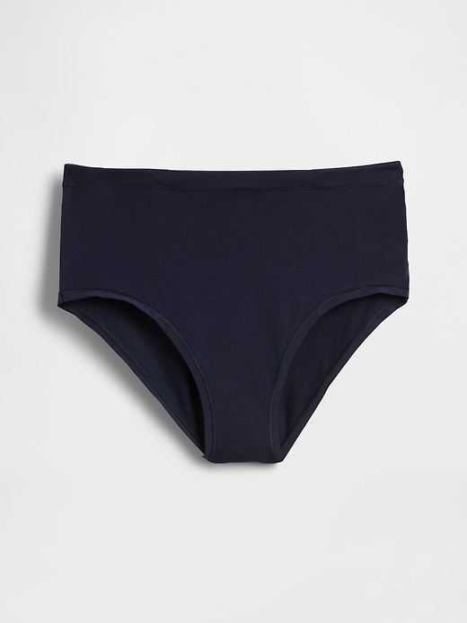 bikini a vita alta in cotone elasticizzato biologico