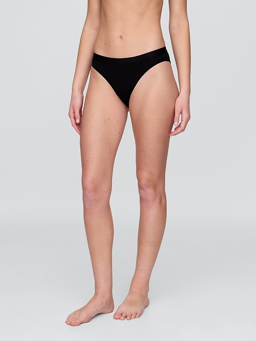 bikini con logo in cotone elasticizzato biologico