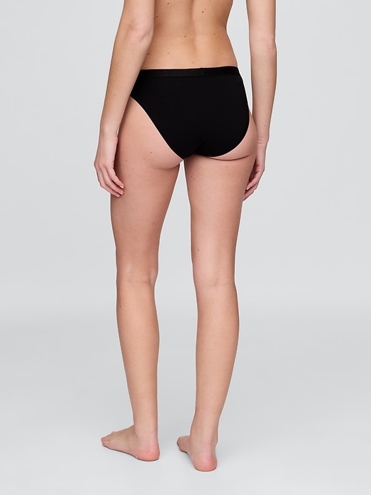 bikini con logo in cotone elasticizzato biologico